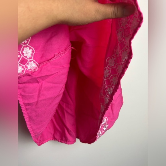 Crow ivy Top Blouse Women L Pink Floral Embroidered Barbiecore Classic Timeless - Picture 7 of 12